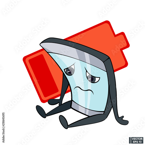 Icon cartoon character smartphone.