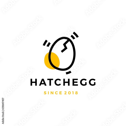 hatch egg logo vector icon illustration