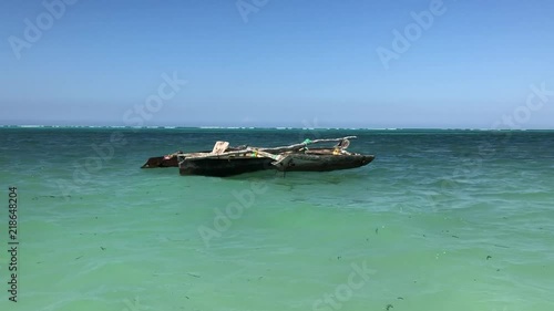 Wooden boat. Ocean. Zanzibar. Tanzania.