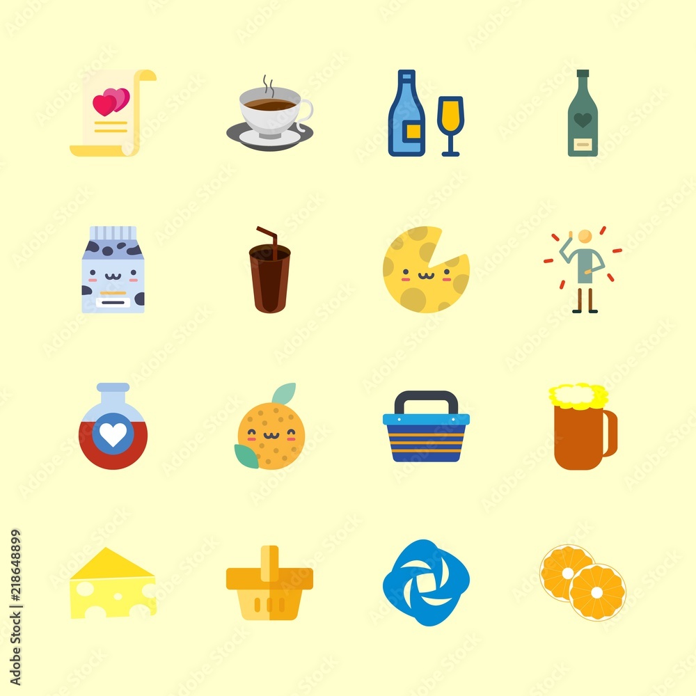 drink vector icons set. shopping basket, hottea, marriage and beer in this set drink vector icons set. shopping basket, hottea, marriage and beer in this set