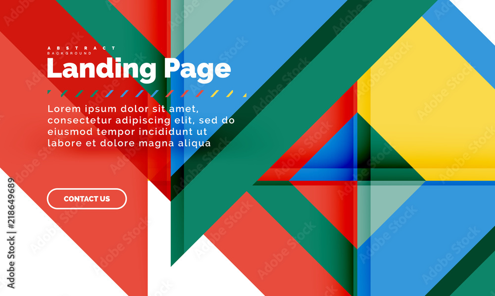 Square shape geometric abstract background, landing page web design template Square shape geometric abstract background, landing page web design template