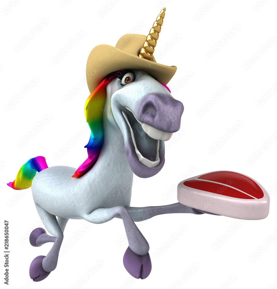 Obraz premium Fun unicorn - 3D Illustration