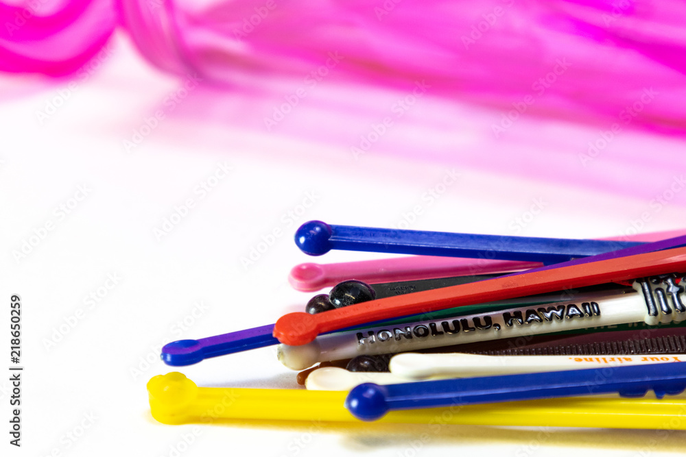 Fototapeta premium plastic swizzle sticks