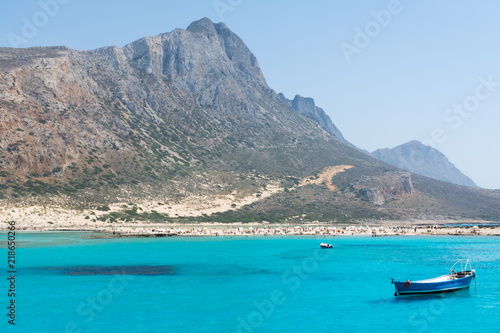 The Lagoon of Balos. The boat to the shore