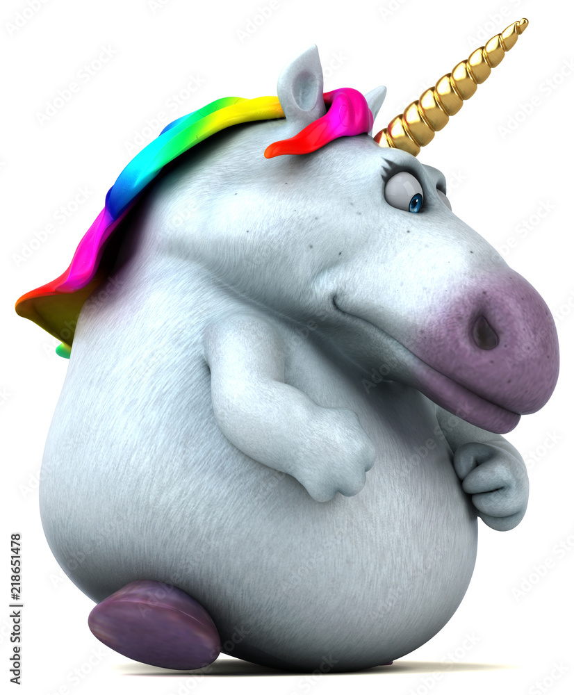 Fototapeta Fun unicorn - 3D Illustration