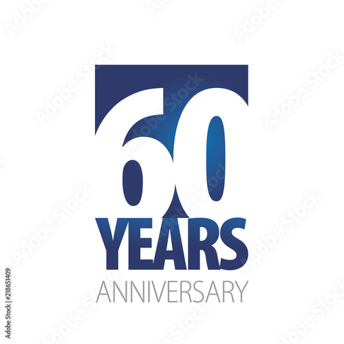 60 Years Anniversary blue white logo icon banner