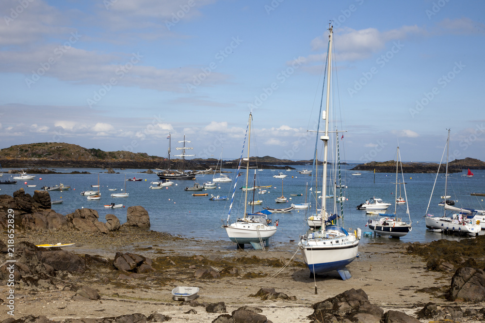 08-10-2018 Chausey France. Boat in Chausey Island France
