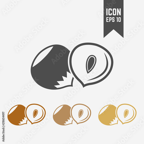 Hazelnut isolated vector icon