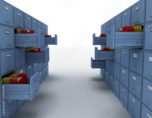 3d file cabinet . 3d rendered illustration