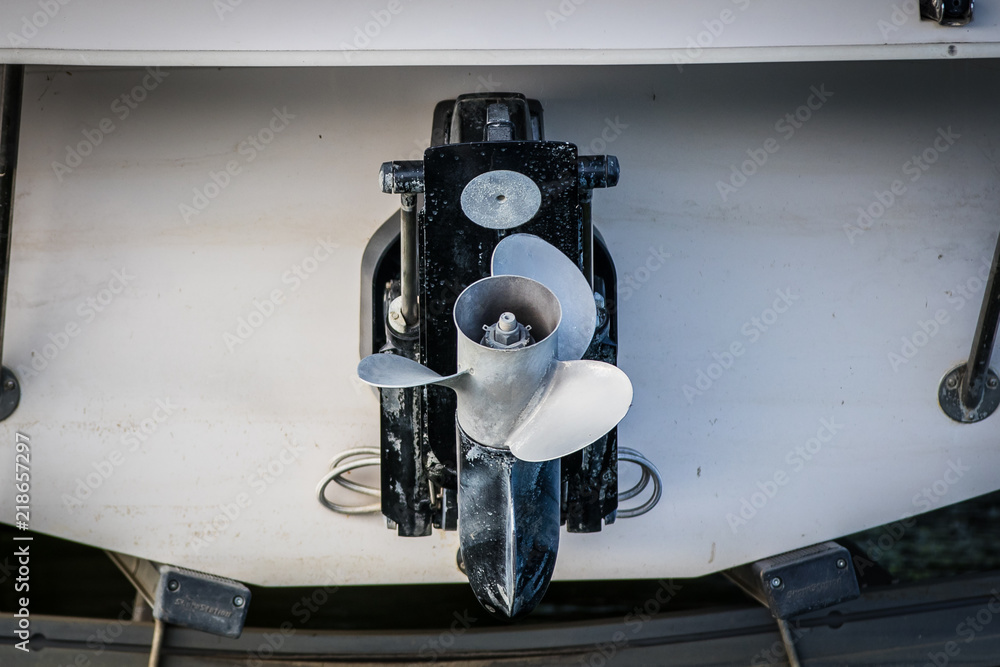 Fototapeta premium Motor Boat Engine and Propeller 