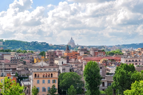 Rome skyline and St. Peter's Basilica dome, Italy © Mistervlad