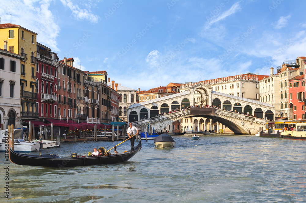 Rialto bridge and Grand canal, Venice, Italy