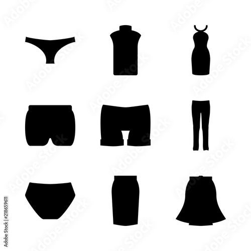 clothes icons set. beach, modern, skin and cheerful graphic works