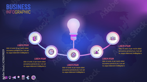 Business Info graphics template idea concepts, Vector illustration