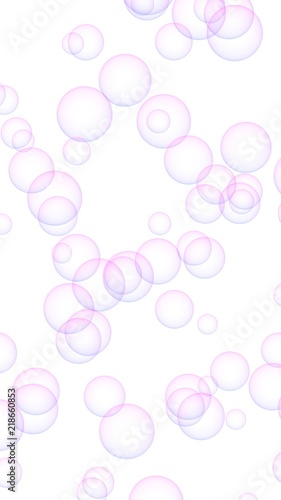 Light pastel colored background with pink bubbles. Wallpaper  texture pink balloons. 3D illustration