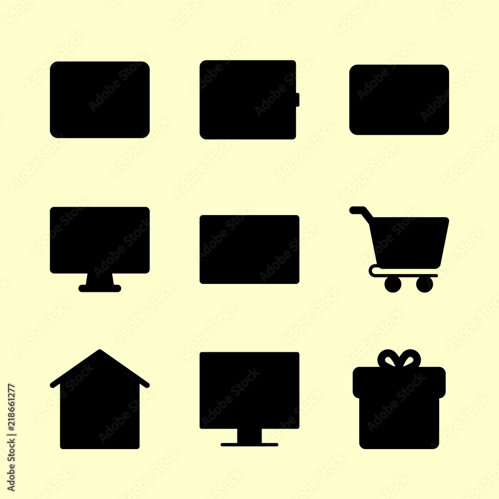 shopping icons set. retail, hand, shop and rich graphic works