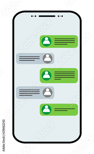 Social network icon concept. Vector chat messages notification in smartphone