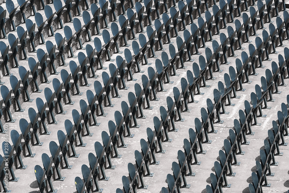 Line of seats in a stadium Line of seats in a stadium