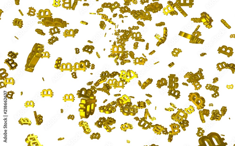 Digital currency symbol Bitcoin on a white background. Fall of bitcoin. Cryptocurrency graph on virtual screen. Business, Finance and technology concept. 3D illustration Digital currency symbol Bitcoin on a white background. Fall of bitcoin. Cryptocurrency graph on virtual screen. Business, Finance and technology concept. 3D illustration