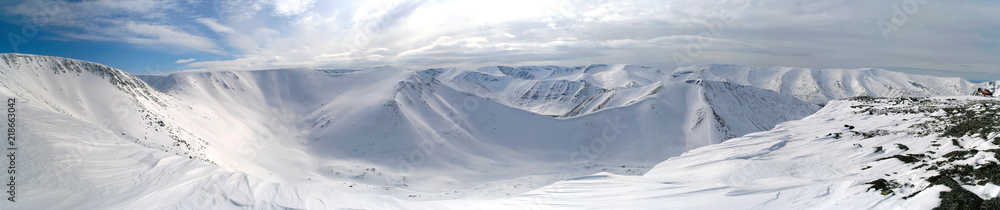 Khibiny mountains covered with snow in May