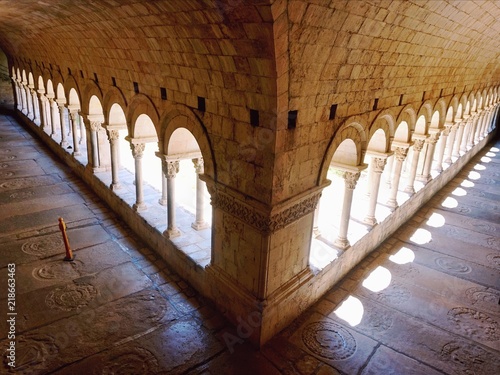 The patio of the Cathedral of Gothic Cathedral of Girona of St. Virgin Mary. photo