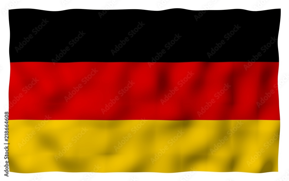 Naklejka premium Flag of Germany. Wide format 3D illustration. State symbol of the Federal Republic of Germany. 3D rendering