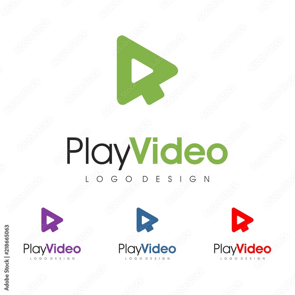 Play Video Logo Design, Play Video Logo Icon, Click Video Design Logo Template Play Video Logo Design, Play Video Logo Icon, Click Video Design Logo Template