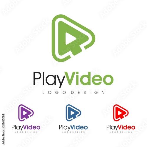 Play Video Logo Design, Play Video Logo Icon, Video Design Logo Vector, Play Video Design Logo Template 