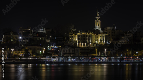 Belgrade cityscape and church of Saint Archangel Mihailo