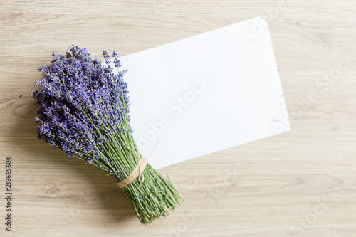 lavender bouquets on white background. lavender flowers. lavender. summer. lavender and a sheet of paper. lavender background