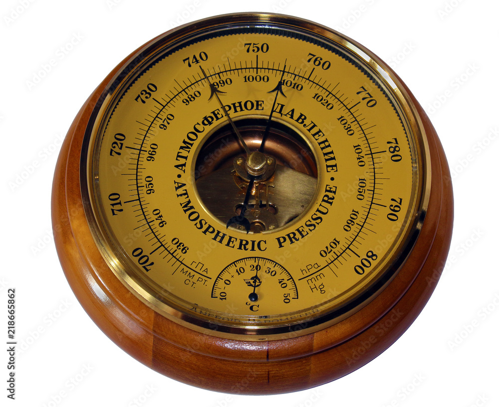 Barometer aneroid isolated on white background Barometer aneroid isolated on white background