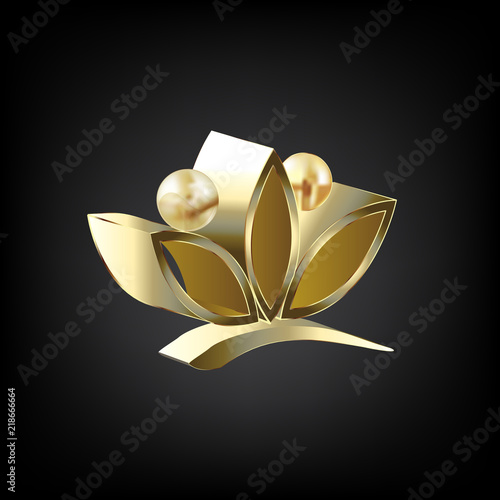 Logo gold lotus flower