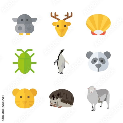 9 animal icons set