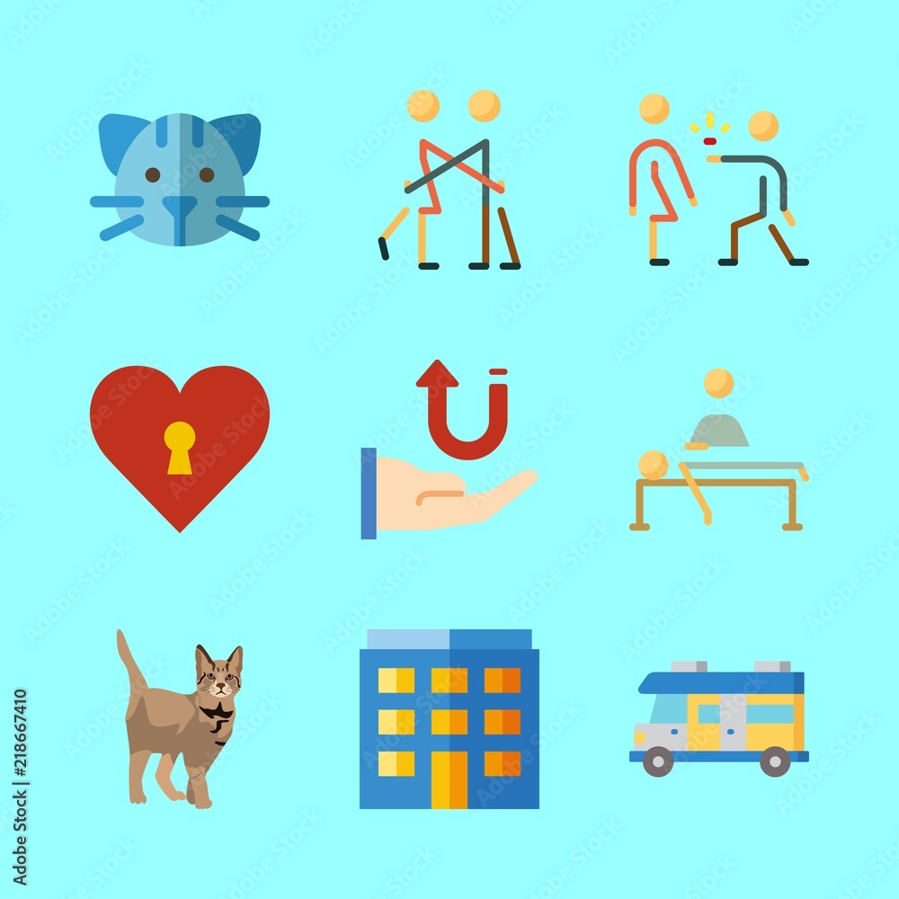 family icons set. insurance, mammals, fun and date graphic works family icons set. insurance, mammals, fun and date graphic works