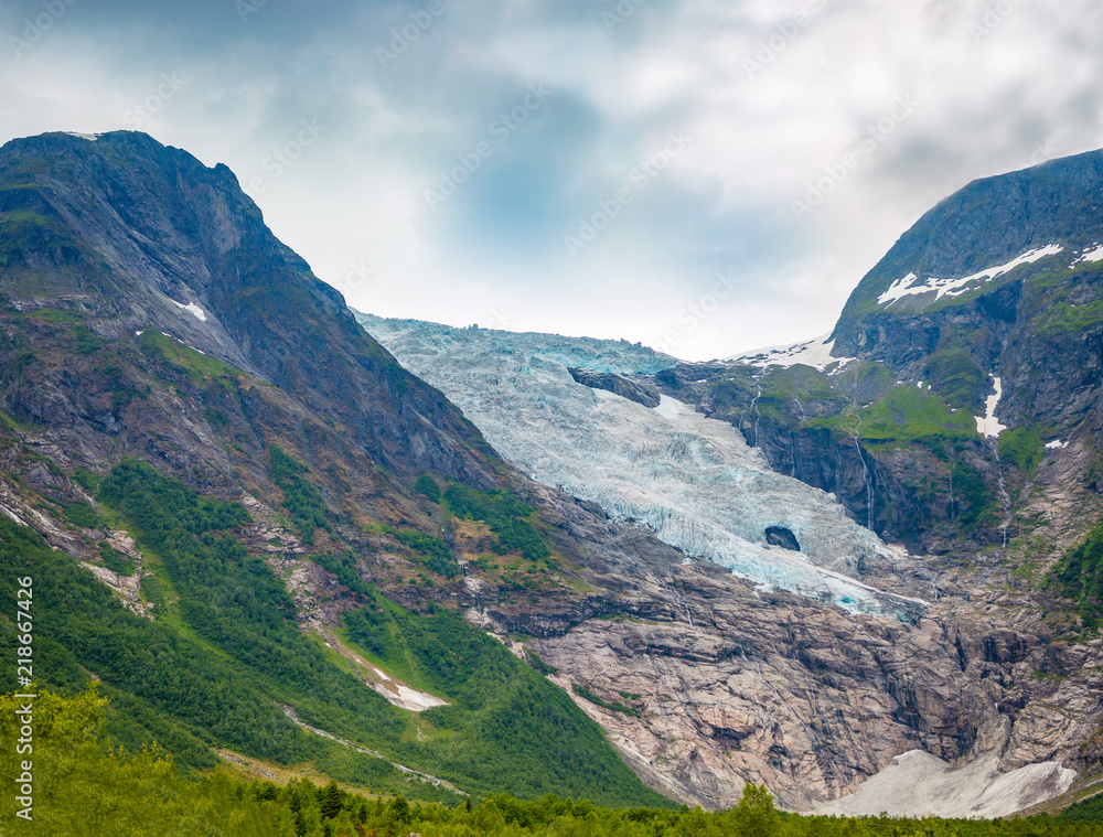 Briksdal glacier next to Olden in Norway