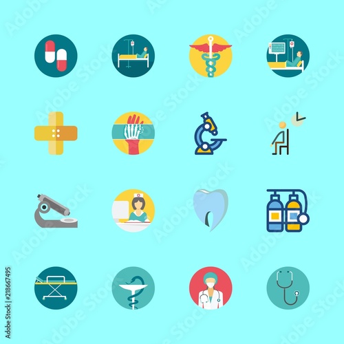 16 hospital icons set