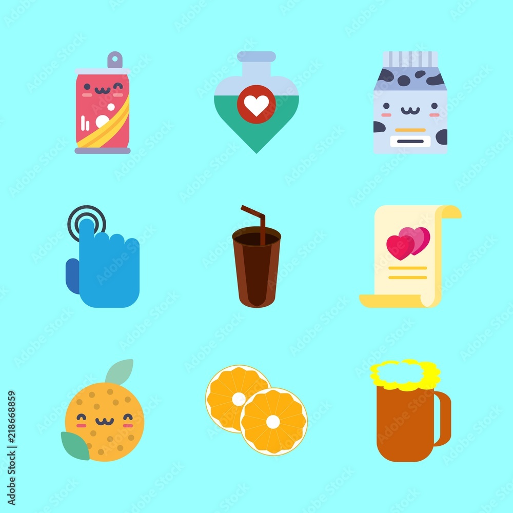 Fototapeta premium 9 drink icons set