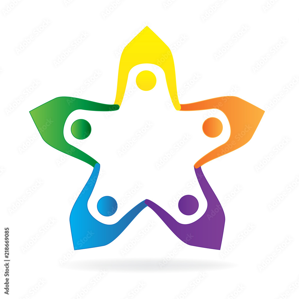 Logo teamwork business people holding hands icon Logo teamwork business people holding hands icon