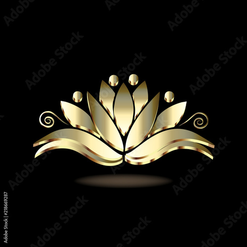 Logo gold lotus flower