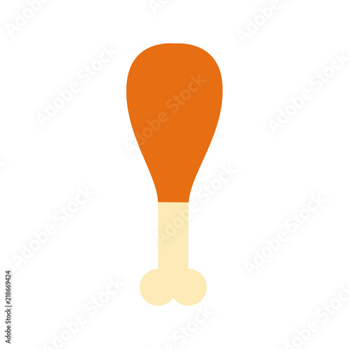 Chicken leg meal lunch delicious symbol design. Tasty bird restaurant sign vector meat. Closeup animal graphic icon food. Flat art grilled isolated background. Barbecue turkey and bone logo