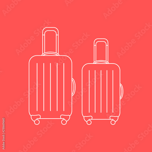 Vector illustration of suitcases for travel. Summer time, vacation.
