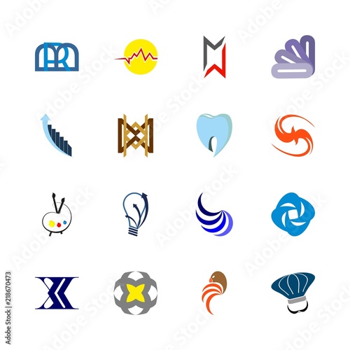 logo vector icons set. inspiration program logo, marketing logo, textile brand logo and restaurant logo in this set