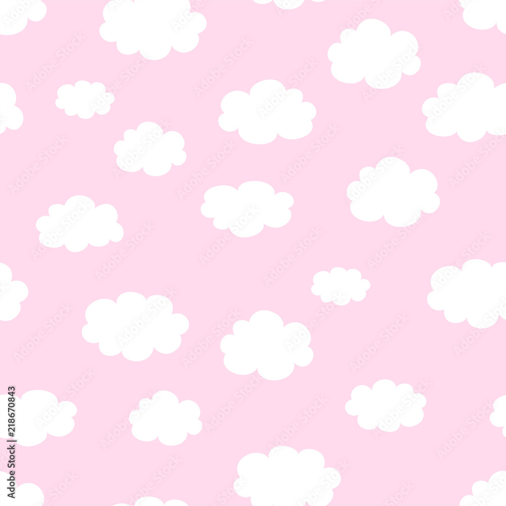 Seamless pattern with cartoon clouds