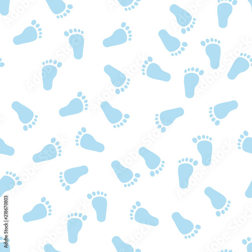 Seamless pattern with baby footprint, background, texture. vector illustration.
