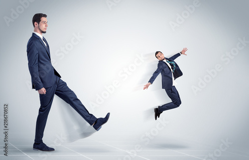 Young businessman fired cruel and aggressive by his boss with white background   © ra2 studio