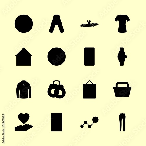man icons set. enforcement, shop, park and real graphic works
