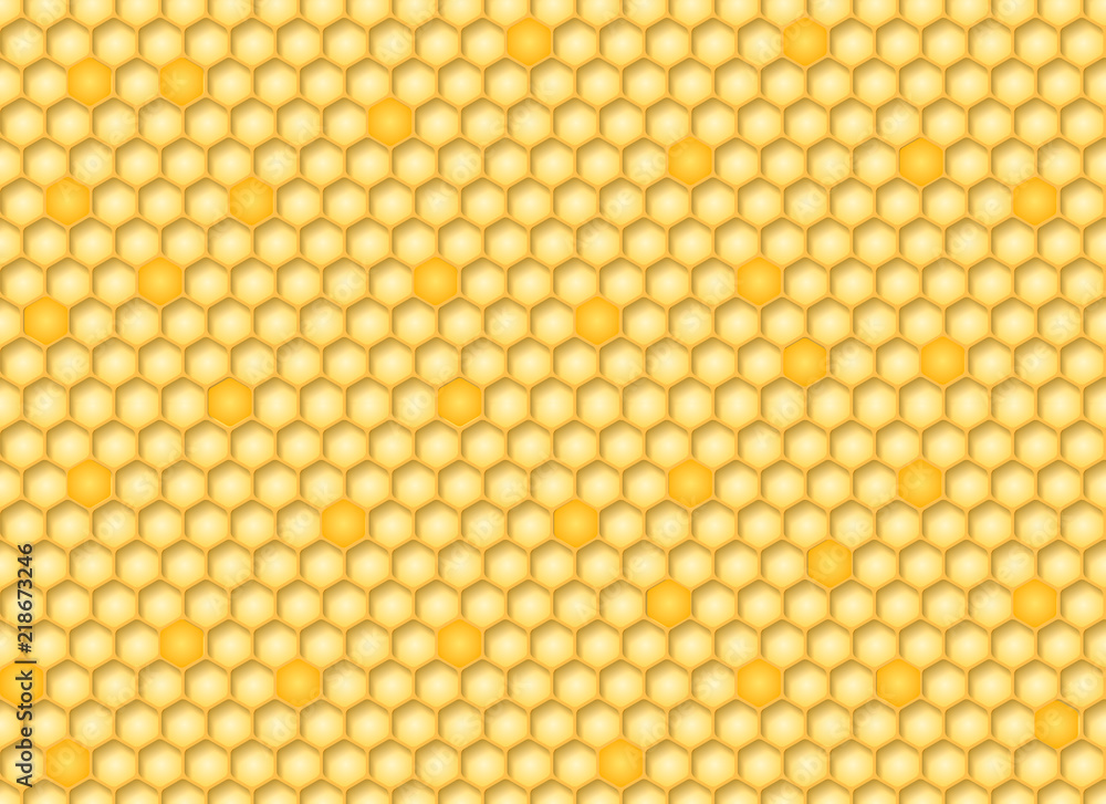 Honeycomb seamless background with bees. Vector illustration. Honeycomb seamless background with bees. Vector illustration.