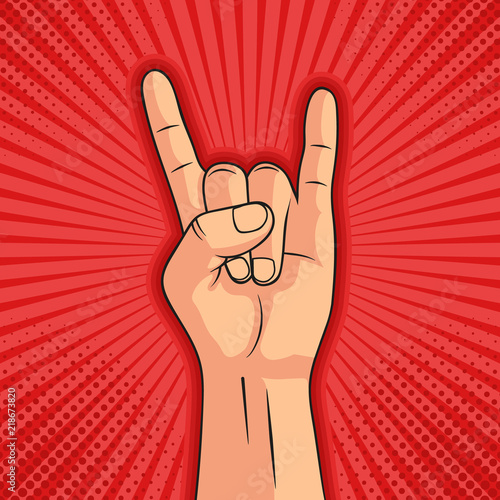 Rock sign. Hand. Vector illustration.