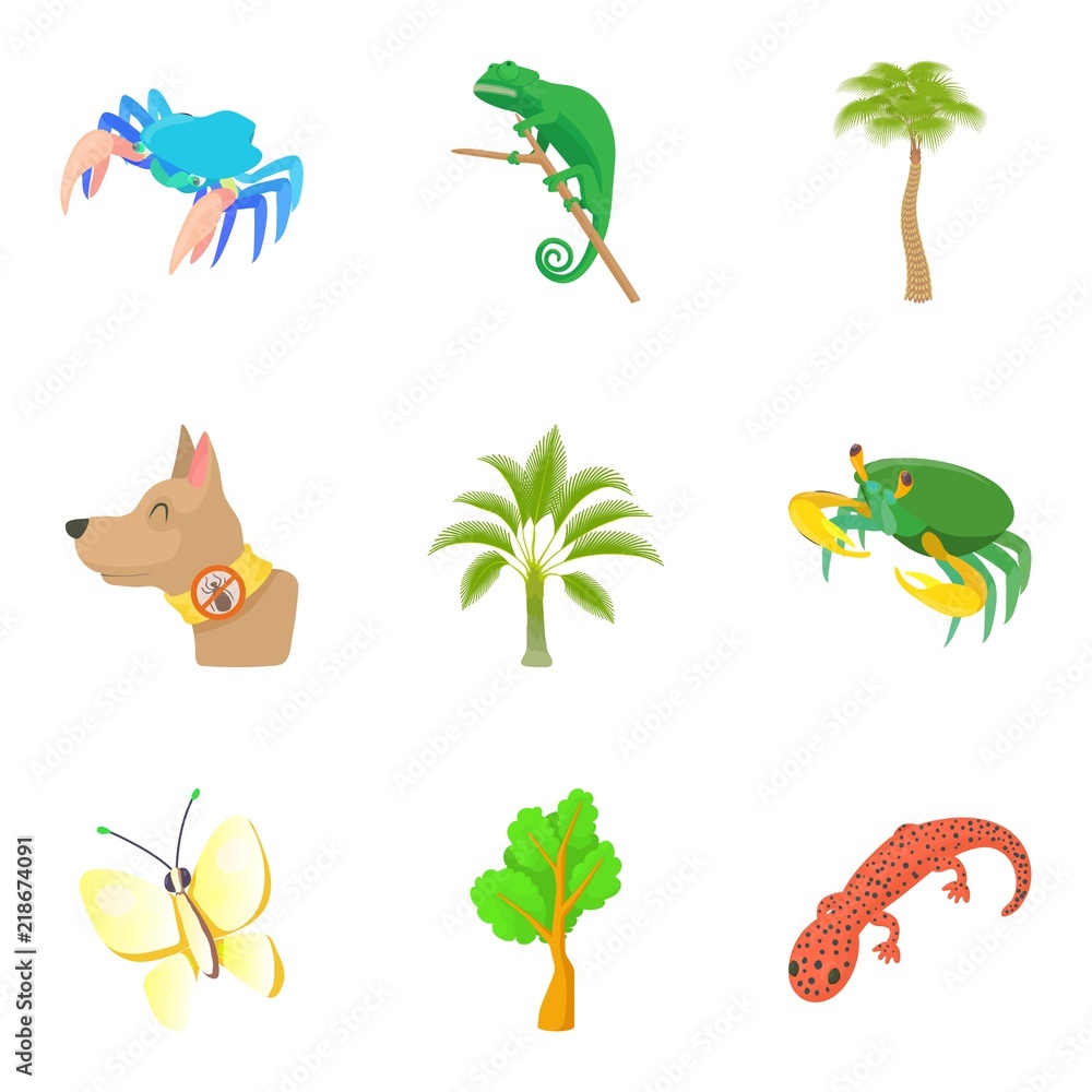 Herbivore icons set. Cartoon set of 9 herbivore vector icons for web isolated on white background Herbivore icons set. Cartoon set of 9 herbivore vector icons for web isolated on white background