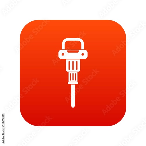 Pneumatic hammer icon digital red for any design isolated on white vector illustration